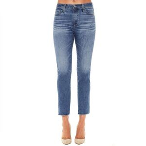 AG Adriano Goldschmied The Isabelle High Rise Straight Crop Blue Jeans Denim 27